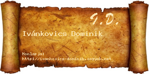 Ivánkovics Dominik névjegykártya